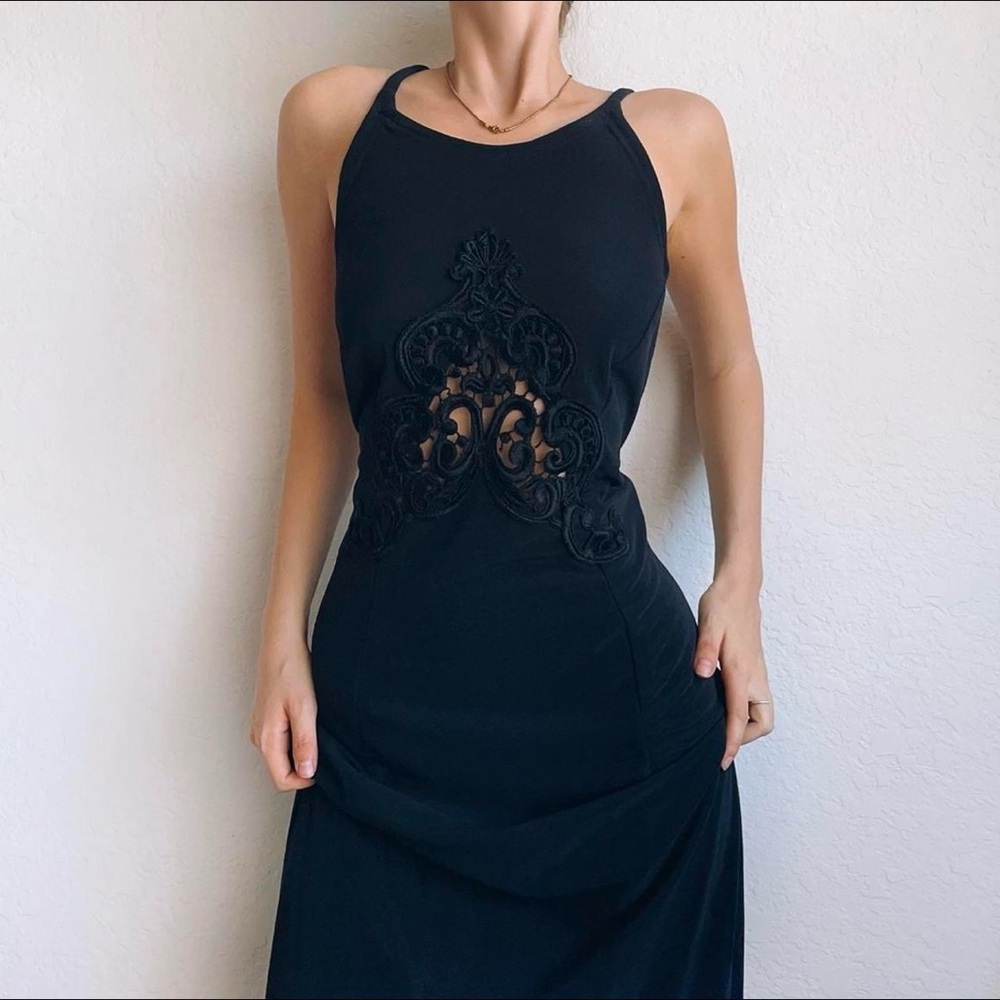 Vintage Lace Backless Dress